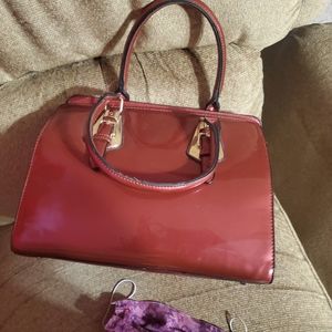 A red  hand bag